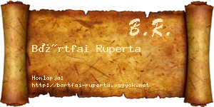Bártfai Ruperta névjegykártya